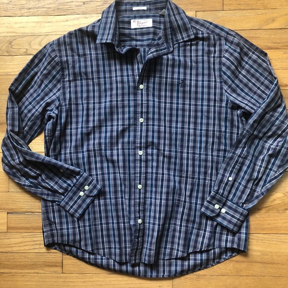 Original Penguin Blue Plaid button Down XL - Picture 3 of 4